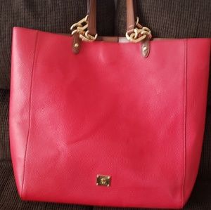 Red ralph lauren tote handbag